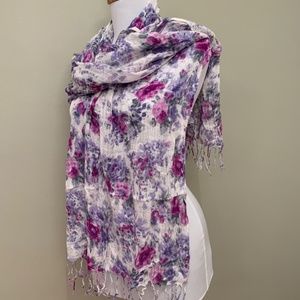 Purple Floral Pashmina